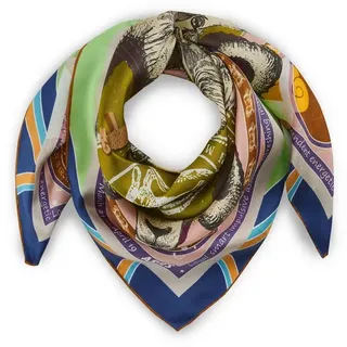 Codello Exklusives Sternzeichen-Tuch aus reiner Seide (Widder, khaki) - 65 x 65 cm