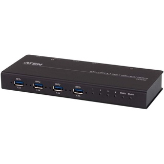 ATEN US3344I 4x4 USB 3.1 Gen.1 Switch, Industrie-Umschalter, Schwarz