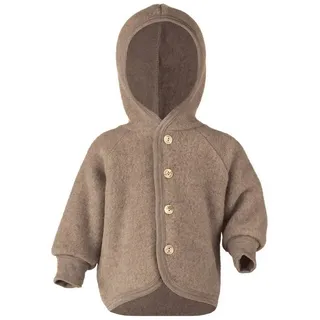 Engel Naturtextilien Engel Baby Jacke mit Kapuze Wollfleece, 74-80/74/80, walnuss melange 74/80