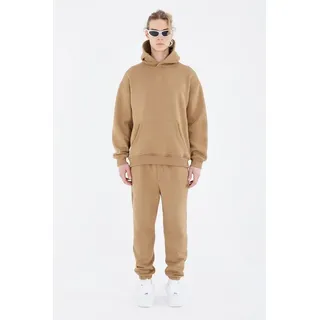 OSSY HOMER Jogginganzug Basic Jogginganzug Set Oversize Fit Hoodie Jogger braun XS