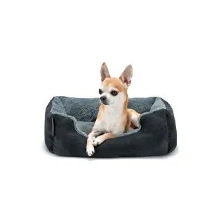 LIONTO Hundebett mit Wendekissen grau/schwarz