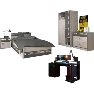 parisot möbel Jugendzimmer 6-teilig FABRIC 20 - grau