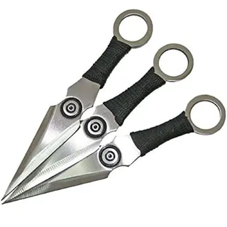 Anglo Arms 3er Messer Set – Outdoormesser, Wurfmesser mit Nylonhülle und Gürtelhalter – 3er Set (896)