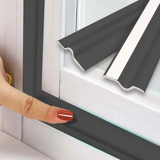Fensterdichtung Dichtungsband Türdichtung Selbstklebend Zugluftstopper für Türen Fenster,Schaumstoff Abdichtung Fenster Zugluft Dichtung Türrahmen Fensterrahmen Isolierung Winter(Schwarz,5M)