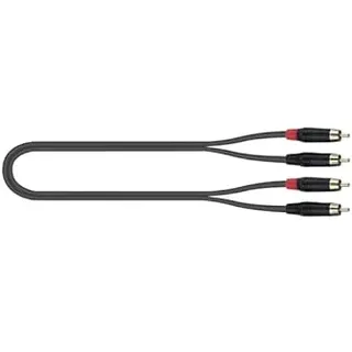 QUIK LOK JUST/4RCA-2 | Audioadapterkabel 4 x RCA Stecker Stereo | Länge 2 m | Serie JUST | Schwarz | Für Hi-Fi-Anlagen, Mixer, Heimstudio, Aufnahme, Proberaum