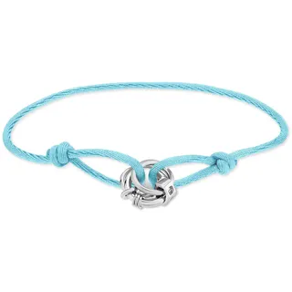 Liebeskind Berlin Lora Nylonarmband Edelstahlfarben Blau 21 cm
