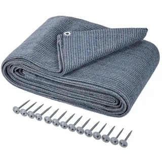 Onvaya ONVAYA® Vorzeltteppich Zeltboden für Camping Markisenteppich Wohnmobil | Zeltteppich | robuster Campingteppich | waschbare Zeltunterlage in Blau/Grau (250 x 400 cm)