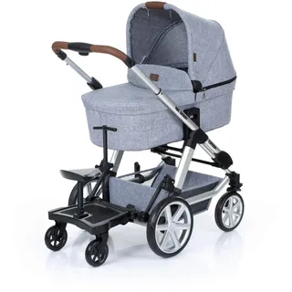 Set ABC Design Trittbrett Kiddie Ride On 2 mit Blaubär Stoffwindel | Mitfahrbrett universal passend | Rollbrett für Kinderwagen Buggy bis 20 kg