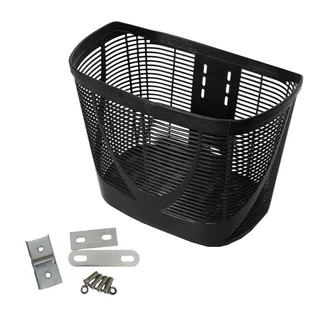 F Fityle Fahrradkorb Vorne Groß, Lenkerkorb Metall Vorne Abnehmbar, Kunststoffkorb Vorne Korb Radkorb, Front Bike Basket, Bicycle Basket, Transportkorb Fahrrad für Radfahren, Camping, Schwarz