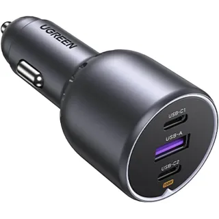 UGREEN 130W Autoladegerät 2x USB-C 1x USB-A Grau