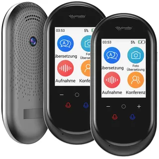 Simvalley 2er-Set Mobiler KI-Echtzeit-Sprachübersetzer, 136 Sprachen, ChatGPT