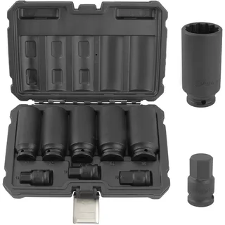 TECPO Vielzahn Nüsse für Antriebswellen 8-tlg. Schlagschrauber...