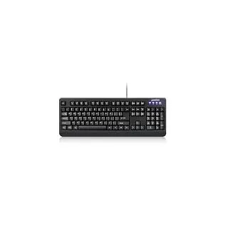 Perixx PERIBOARD-517 wasserdichte Tastatur - IP65 - Antibakterielle Schutzschicht - Vollständig Wasserdicht - QWERTY US Layout - Schwarz