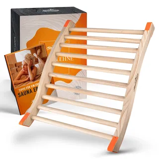 ALPENHAUCH Sauna Rückenlehne aus 100% Naturholz [1 Stück] - Ergonomische Rückenlehne mit geschwungener S-Form - Edles Sauna Zubehör Infrarotkabine - Komfortable Rückenlehne Infrarotkabine