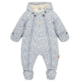 Steiff Schneeanzug EU Größe 68 cashmere blue, warmer Winter Overall, mit Kapuze, ideal für Schnee & Outdoor, Skianzug für Kinder, waschmaschinenfest