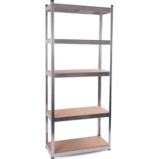 Aga Steckregal, Werkstattregal,Schwerlastregal, Lagerregal, Metallregal 174x75x30 cm, 5 Böden, raglast gesamt 375 kg