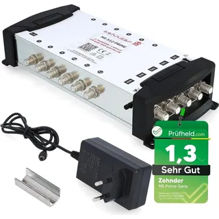 ZEHNDER 5/12 Multischalter für Quattro & Quad LNB, Multiswitch für 1 Satelliten & 12 Teilnehmer (TV, Sat Receiver), 4K Digital Matrix Sat Verteil...