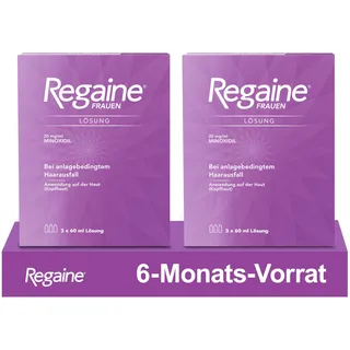 REGAINE Frauen Lösung: Mit 20 mg/ml Minoxidil bei erblich bedingtem Haarausfall, stoppt den erblich bedingten Haarausfall und regt neues Haarwachstum an, 6-Monats-Vorrat, 6 x 60 ml
