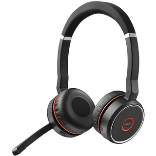 Jabra Evolve 75 SE Schnurloses Stereo-Headset-Bluetooth-Headset mit Mikrofon mit aktiver Geräuschunterdrückung-Für MS Teams zertifiziert,kompatibel mit allen gängigen Plattformen-Schwarz, 7599-842-109