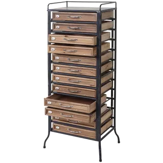 Mendler Apotheker-Schrank HWC-A43, Tanne Holz massiv Vintage Shabby-Look 129x55x38cm