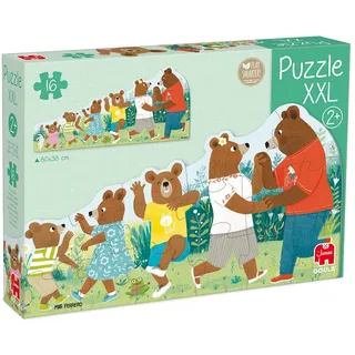 JUMBO Spiele Goula 55266 - Bärenfamilie, Formpuzzle, XXL-Puzzle, 16 Teile