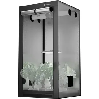 CannoBox Growzelt 90x90x180 cm, Lichtdichte Gewächshaus, 1680D Hohe Reflektivität Mylar, mit abnehmbarem Bodentablett