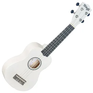 Stagg Ukelele Soprano STAGG de madera de tilo con funda de nailon, blanco