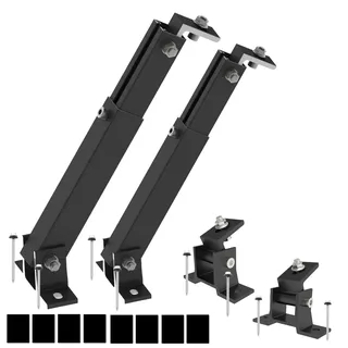 Aufständerung Solarmodul Halterung Balkonkraftwerk Flachdach PV VERSTELB 15-30° (1 Panel SET 15°-30°) Schwarz ALU