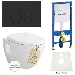 HGMBAD Vorwandelement Vento WC spülrandlos mit Betätigungsplatte schwarz Komplettset