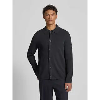 Marc O'Polo Regular Fit Strickjacke aus reiner Baumwolle - Marc O'Polo × DFB Travel Collection, Dunkelblau, M