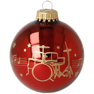 mugesh Weihnachtskugel Kling Glöckchen mit Instrument - Schönes Geschenk für Musiker (Schlagzeug)