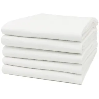ZOLLNER 5er Set Flanellwindeln Spucktücher, Baumwolle, 80x80 cm, weiß