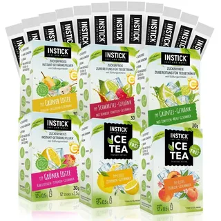 (149,90€/1kg) 40 INSTICK Getränkepulver Ice Tea Mix Paket Zuckerfrei Vegan