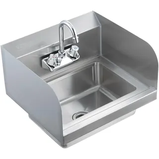 Vevor Kommerzielles Handwaschbecken mit Wasserhahn, Kleines Handwaschbecken, Wandmontage-Handwaschbecken für Restaurant, Küche, Bar, Garage und Haus, 432 x 381 x 330 mm