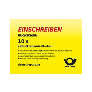 Deutsche Post Einschreiben-Label Rückschein 4,85 ¤ Deutschland 10 Stück