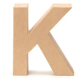 Glorex  6 2029 111 Papp Buchstabe K Buchstabe aus brauner Pappe ca. 17,5 X 5,5 cm groß zum bemalen und bekleben für Serviettentechnik und Décopatch ideal als Dekoration