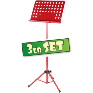 Classic Cantabile Orchesterpult Lochblech Heavy Rot 3x Set