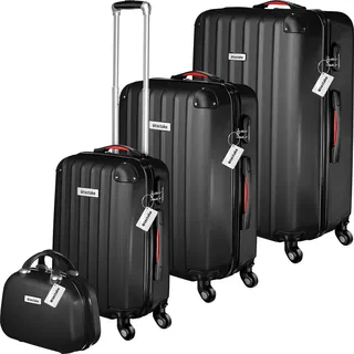 Tectake Koffer-Set 4-tlg. schwarz