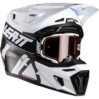 Leatt 9.5 Carbon V26 Motocrosshelm - Carbon/Schwarz/Weiß - L