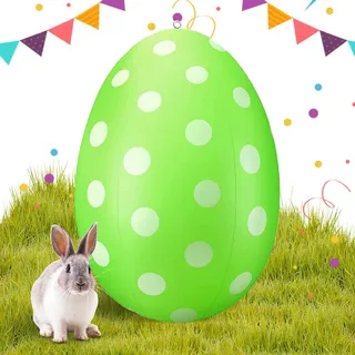 Riesige bunte Ostereier – Aufblasbare Ostereier | 60 cm große aufblasbare Ostereier zum Aufhängen | Ostereier in die Luft sprengen | Fröhliche Ostern-Luftkaninchen für den Garten-Rasen-Garten-Feiertag