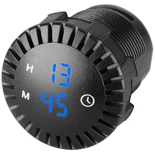 Auto Elektronische Uhr, Asudaro Auto LED Uhr Berühren Sie Uhr 12V / 24V Wasserdichte Auto-Digitaluhr Mini LED Digitaluhr Motorraduhr 2,01 Zoll Durchmesser für Autos, Schiffe, SUV,Blau