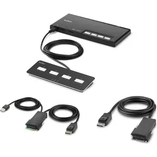 Belkin F1DN104MOD-PP-4, 3840 x 2160 Pixel, 4K Ultra HD, Schwarz, KVM Switch, Schwarz