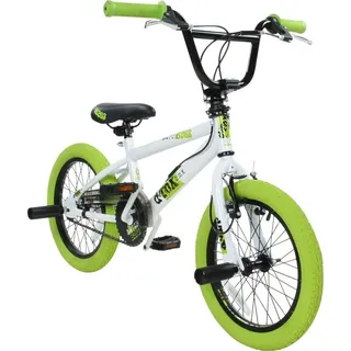 Detox Freestyle BMX 16 Zoll Fahrrad 100 - 120 cm mit 2 Pegs unisex Kinderbmx weiß/grün