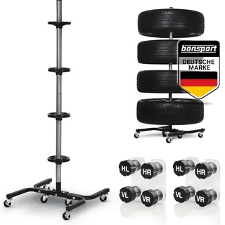 GENTOR Felgenbaum fahrbar für 4 Reifen bis 295 mm, belastbar 150 kg, inkl. 8 Reifenmarkierer
