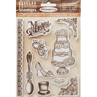STAMPERIA WTKCC102 HD Gummistempel aus Kautschuk Hochzeit, Braun, 14 x 18