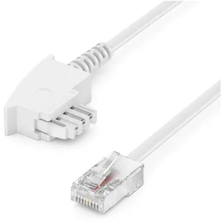 deleyCON 6m Routerkabel TAE-F auf RJ45 (8P2C) Anschlusskabel Kompatibel mit DSL ADSL VDSL Fritzbox Internet Router an Telefondose TAE - Weiß