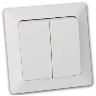 ChiliTec MILOS Serien-Schalter 2-fach weiß matt 250V~/ 10A, inkl. Rahmen, UP