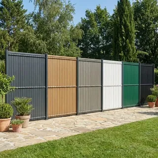 Sichtschutzstreifen Set Aus Pvc Für Doppelstabmattenzaun – Maschenweite 55 Mm – Länge 250 Cm X Höhe 153 Cm -