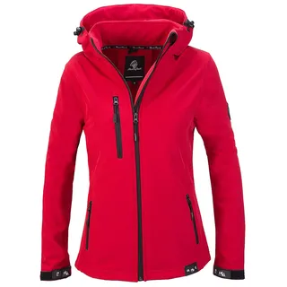 Rock Creek Damen Softshell Jacke Windbreaker Regenjacke Übergangsjacke Softshelljacke Damenjacke Regenmantel Outdoorjacke Kapuze D-412 Rot S - S