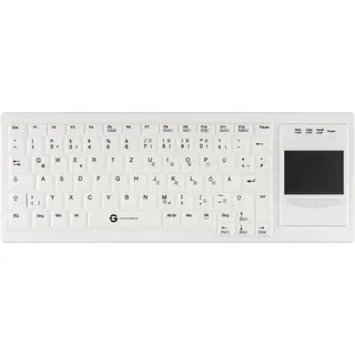 Gett Cleantype Xtra Touch Protect WL kabellose Silikontastatur mit Touchpad IP68 desinfizierbar Farb (DE, Kabellos), Tastatur